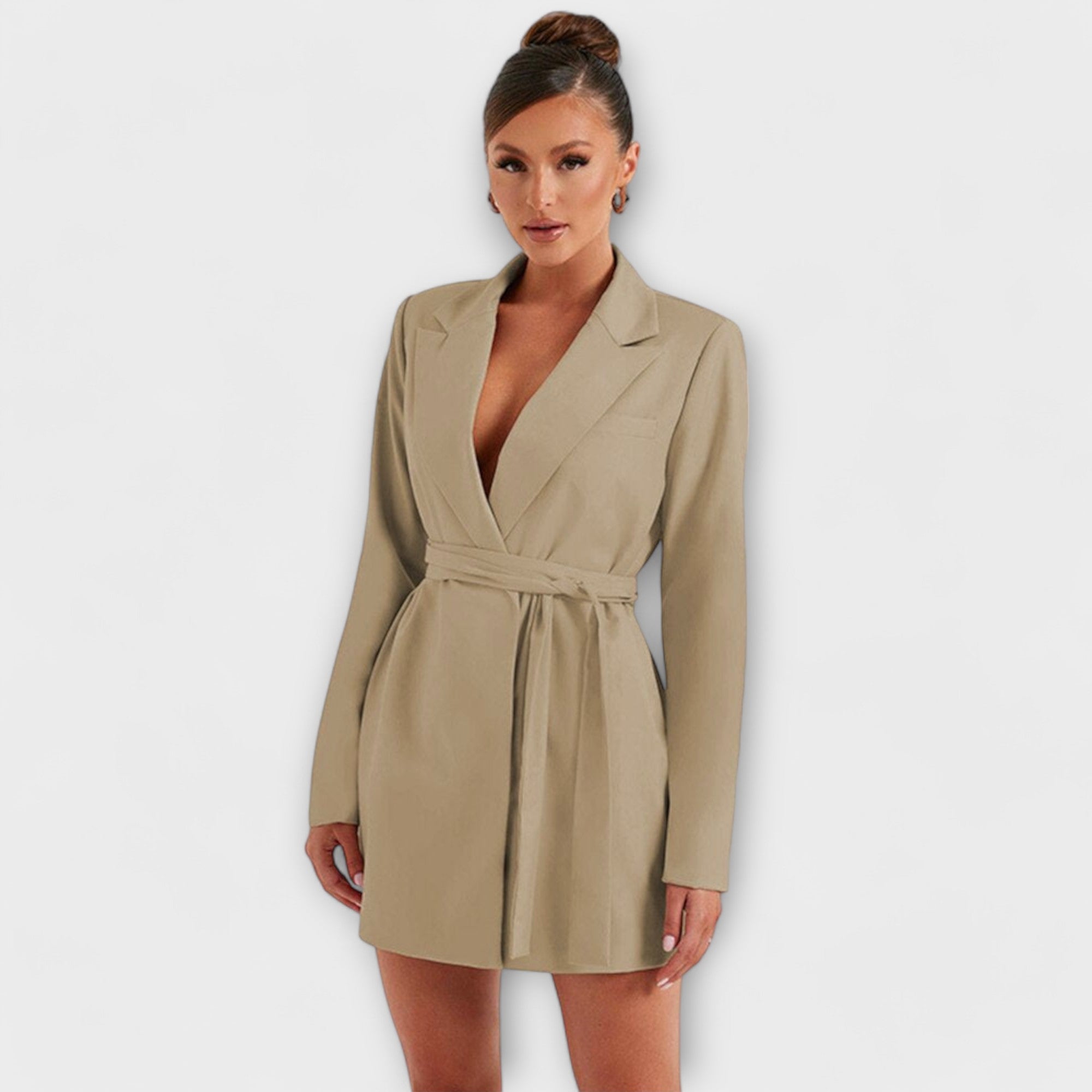 Φόρεμα blazer με V ντεκολτέ