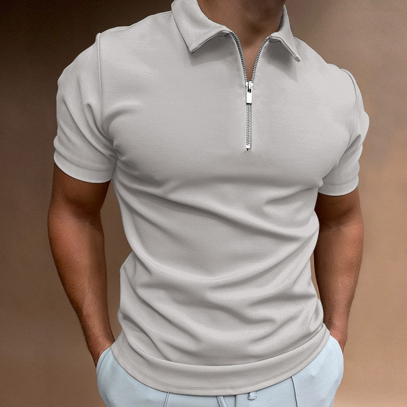 Τομάς – Ανδρικό Πόλο Τ-shirt με Κοντό Μανίκι και Φερμουάρ