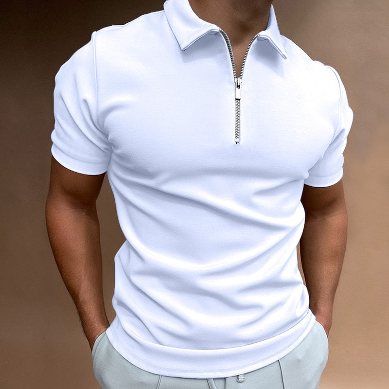 Τομάς – Ανδρικό Πόλο Τ-shirt με Κοντό Μανίκι και Φερμουάρ