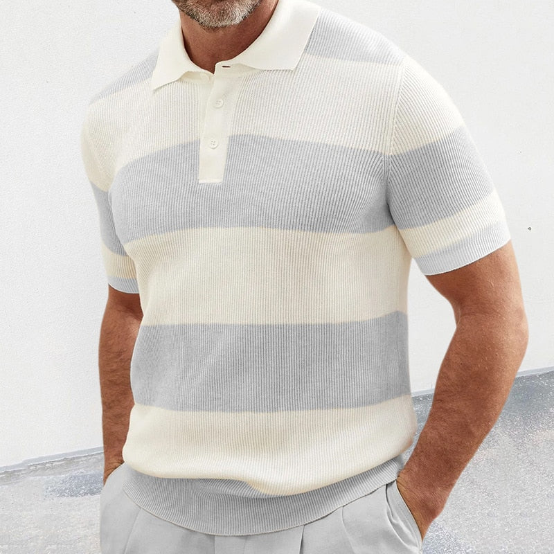 Τόμας – Ριγέ Ανδρικό Πλεκτό Πόλο Τ-shirt
