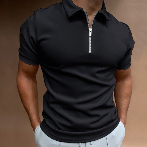 Τομάς – Ανδρικό Πόλο Τ-shirt με Κοντό Μανίκι και Φερμουάρ